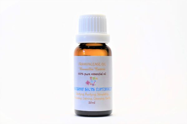 Bottle of "Frankincense Oil, Boswellia carterii, 100% pure essential oil"